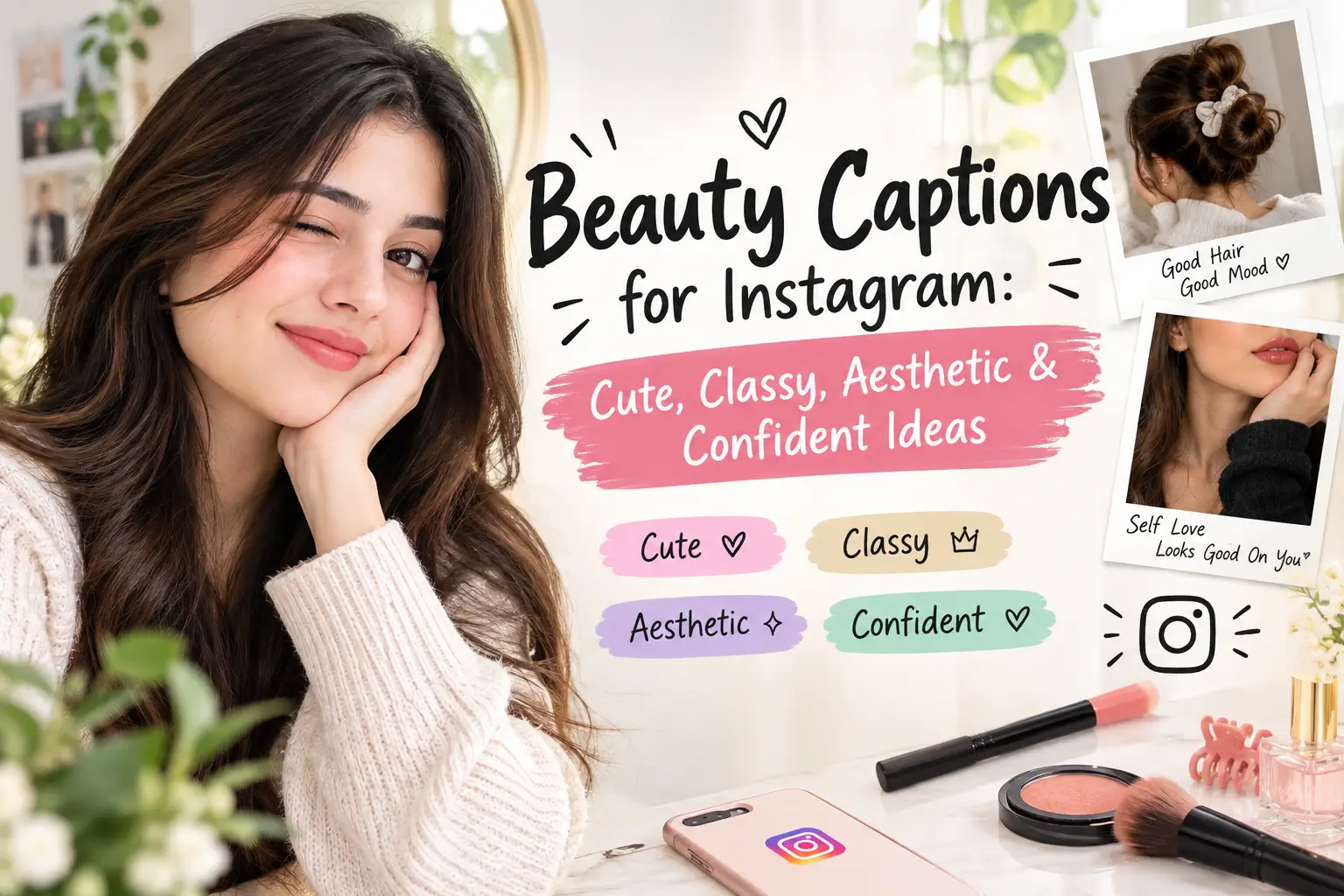 Beauty Captions for Instagram: cute, classy, aesthetic and confident ideas