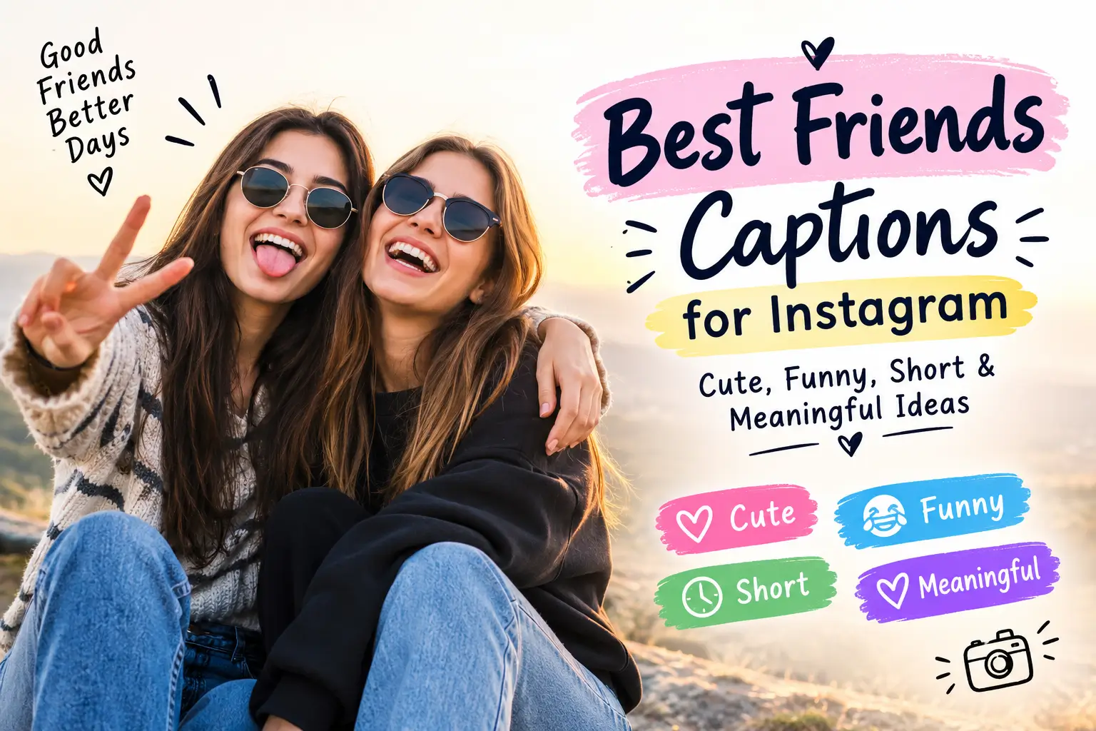 Best Friends Captions for Instagram featuring cute, funny, short and meaningful ideas