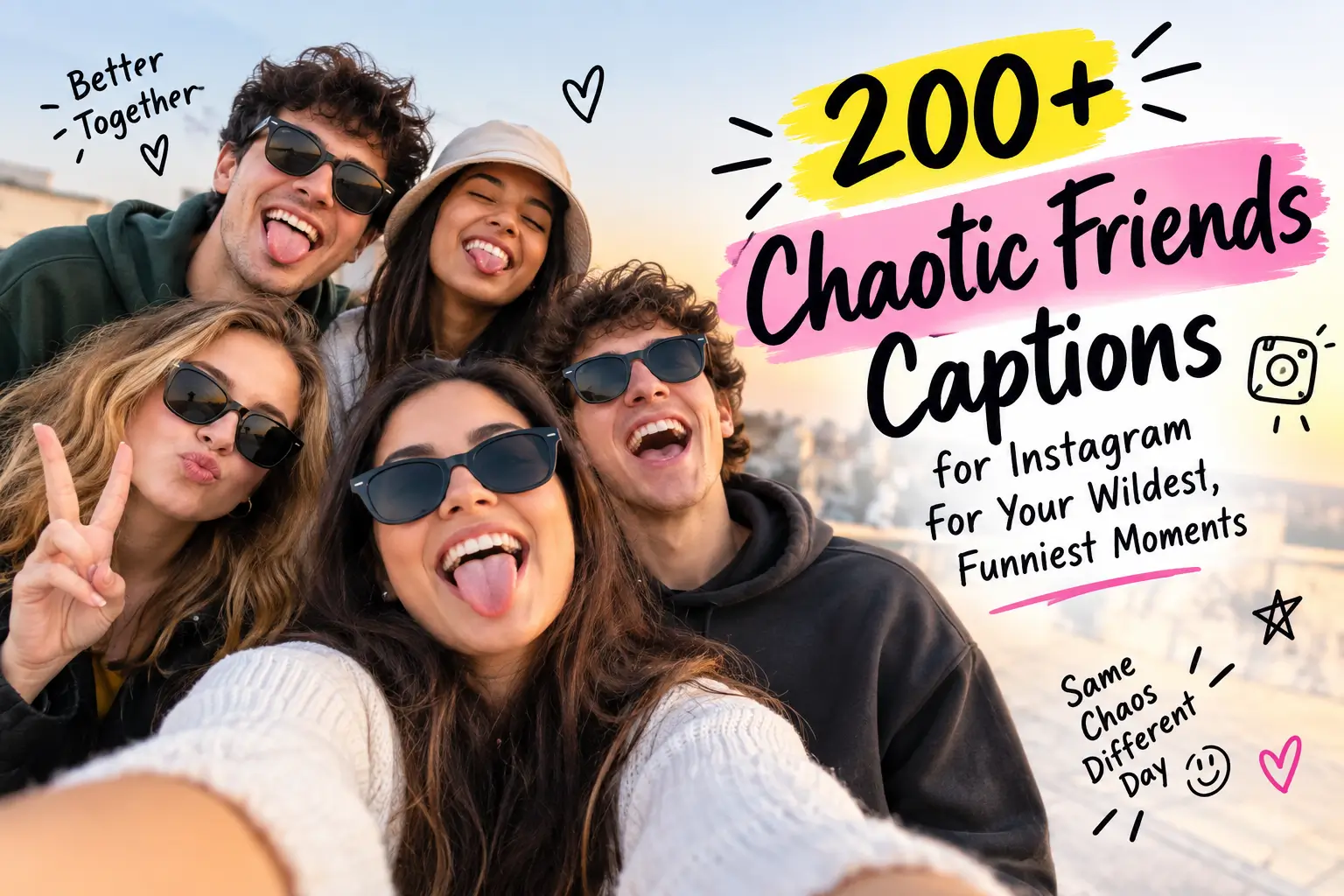 200+ chaotic friends captions for Instagram for funny and wild moments