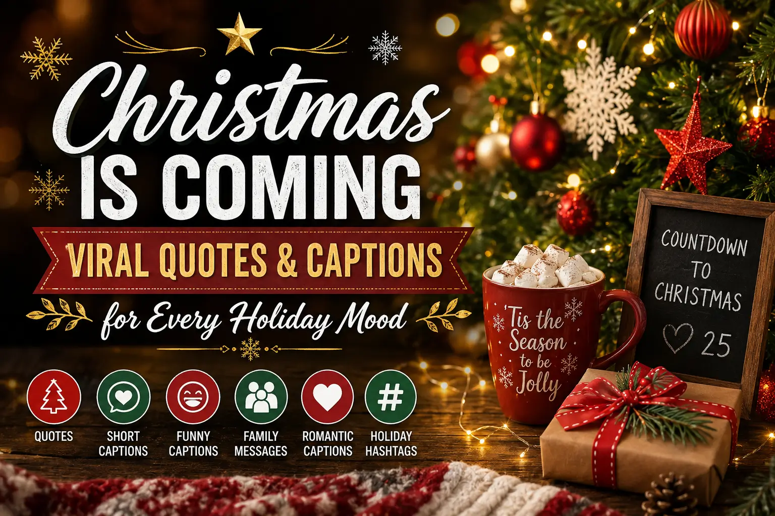 Christmas Is Coming viral quotes and captions for every holiday mood