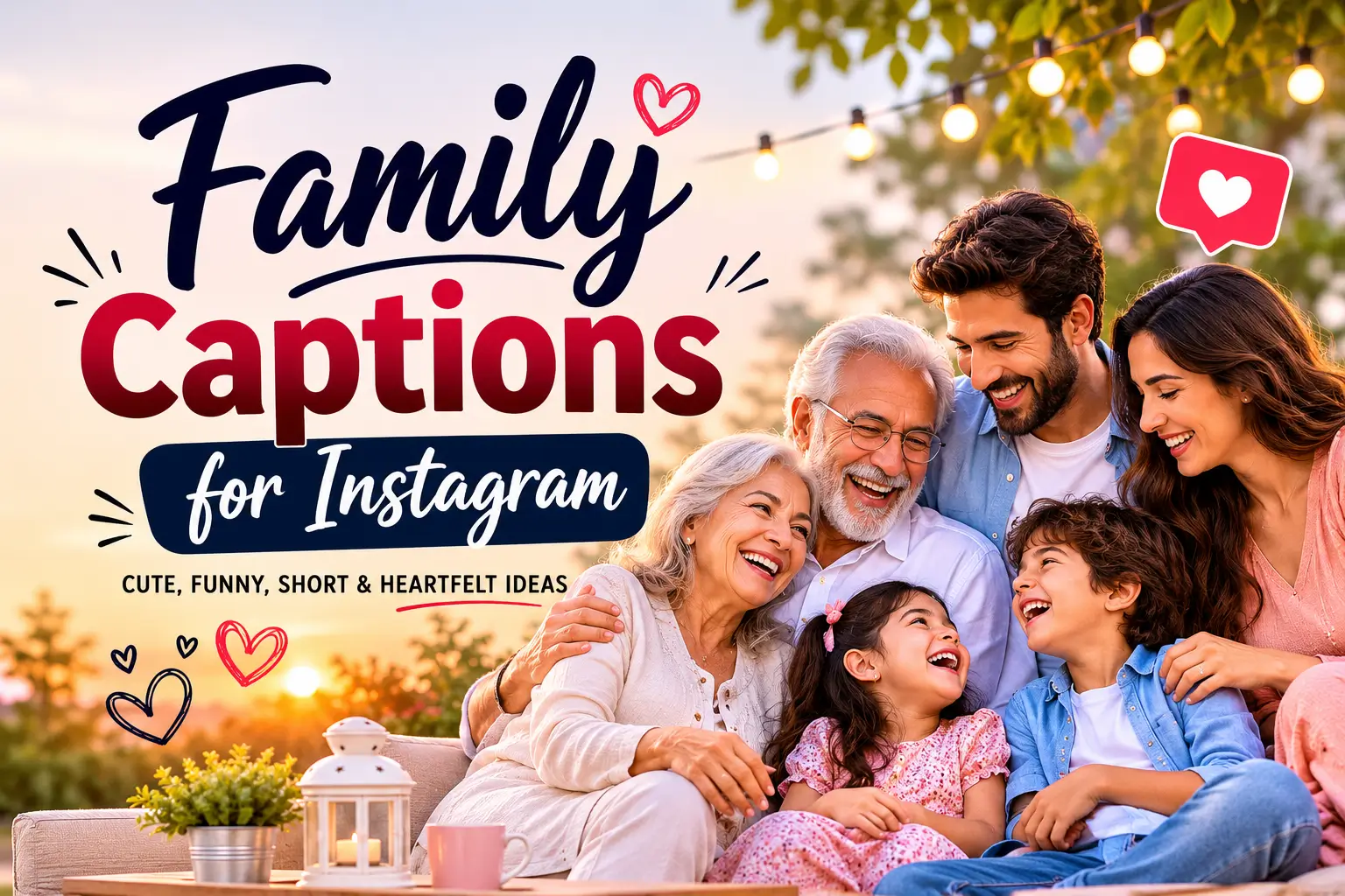 Family captions for Instagram with a happy family enjoying time together