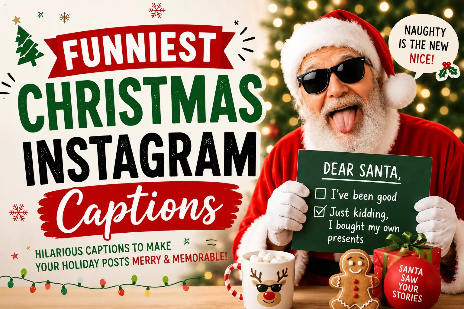 Funniest Christmas Instagram captions with funny Santa