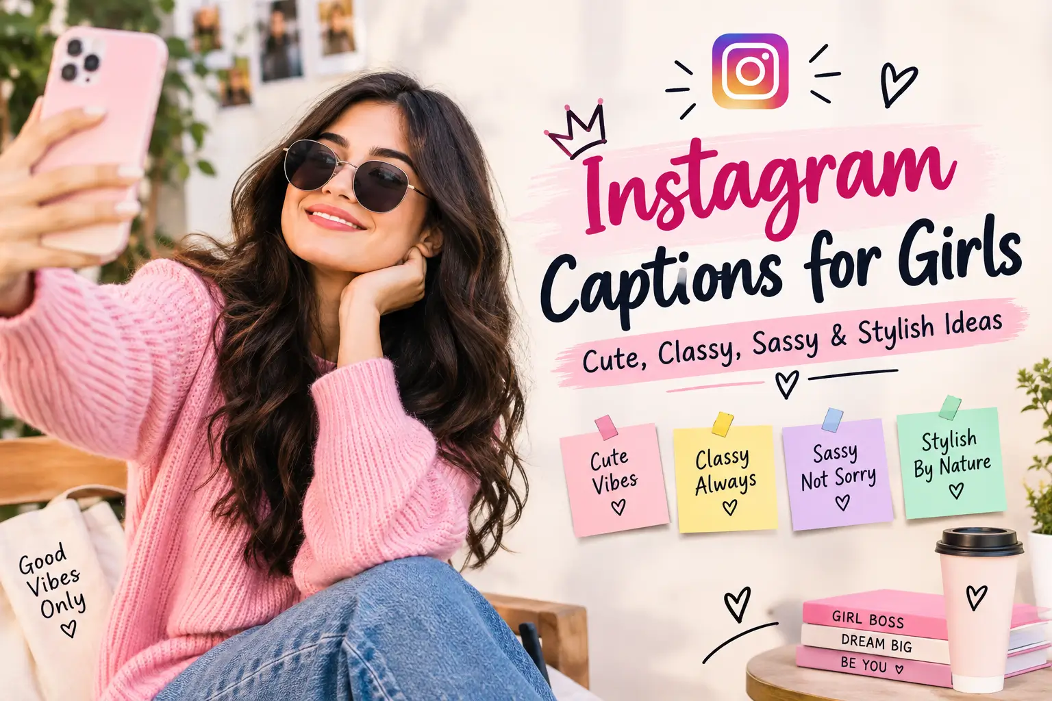 Instagram captions for girls with cute, classy, sassy, and stylish ideas