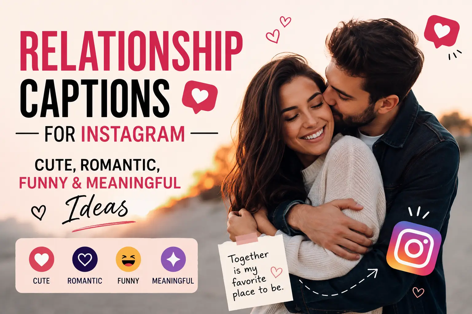 Relationship captions for Instagram with romantic couple