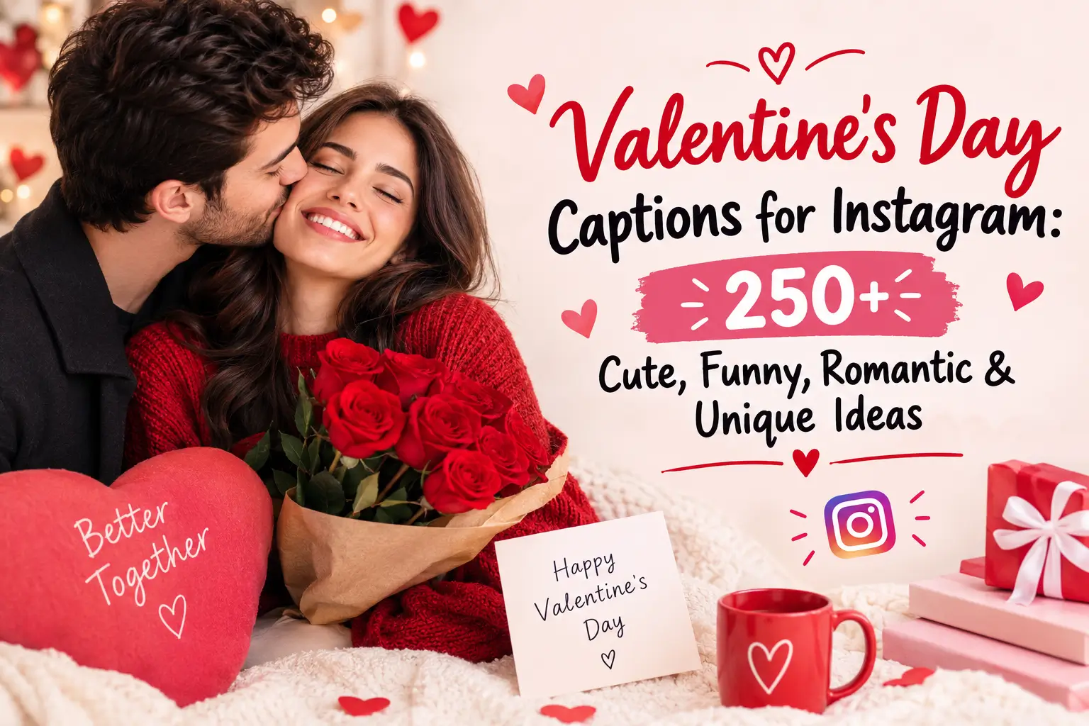 Valentine’s Day captions for Instagram featuring cute and romantic couple ideas