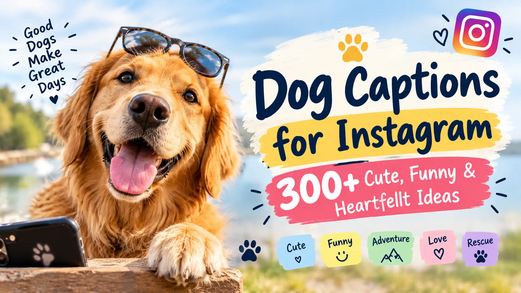 Dog captions for Instagram with cute and funny dog ideas