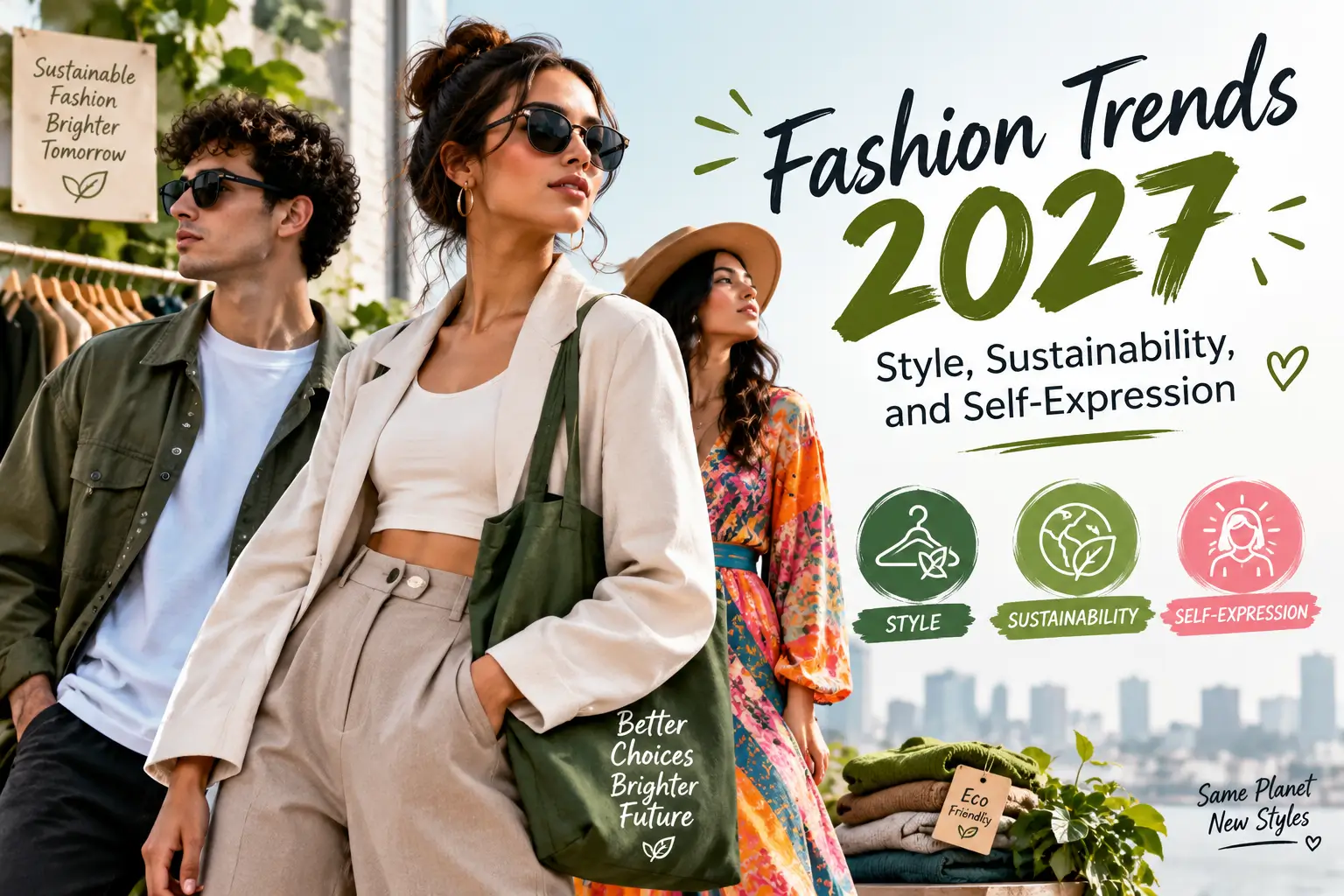 Fashion Trends 2027 featuring modern outfits, sustainable fashion, and personal style inspiration.