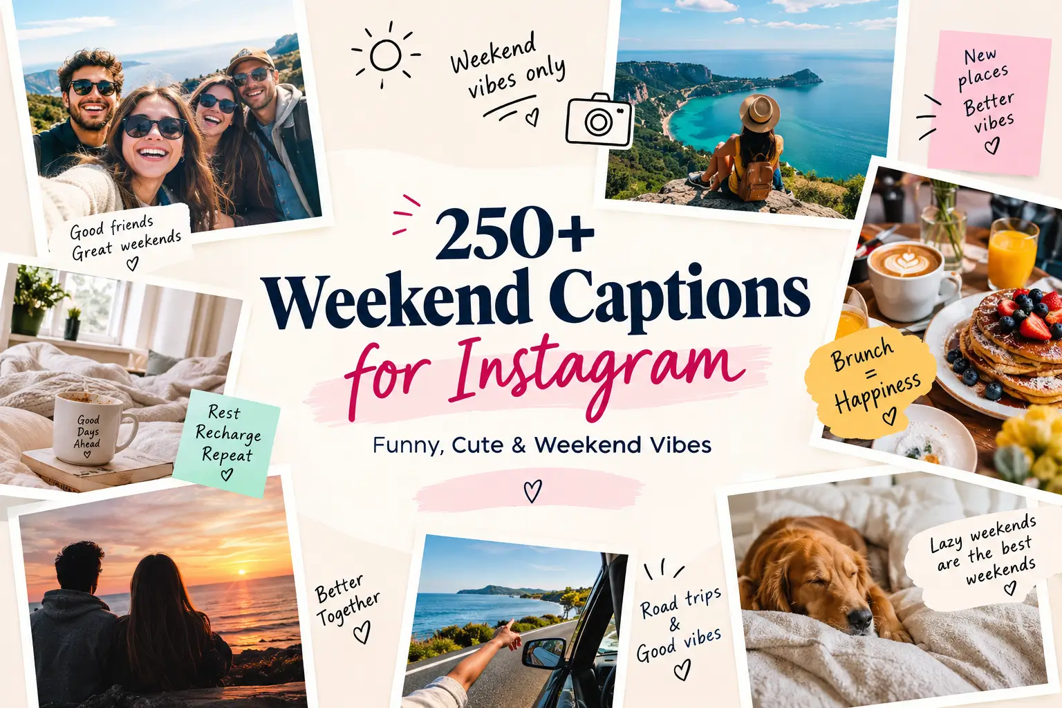 250+ Weekend Captions for Instagram with funny, cute, and weekend vibe ideas